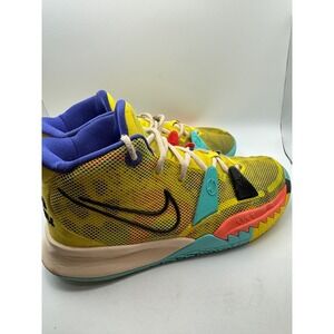 Nike Kyrie 7 "1 World 1 People" Youth Basketball Shoes Yellow Blue Size 6.5Y